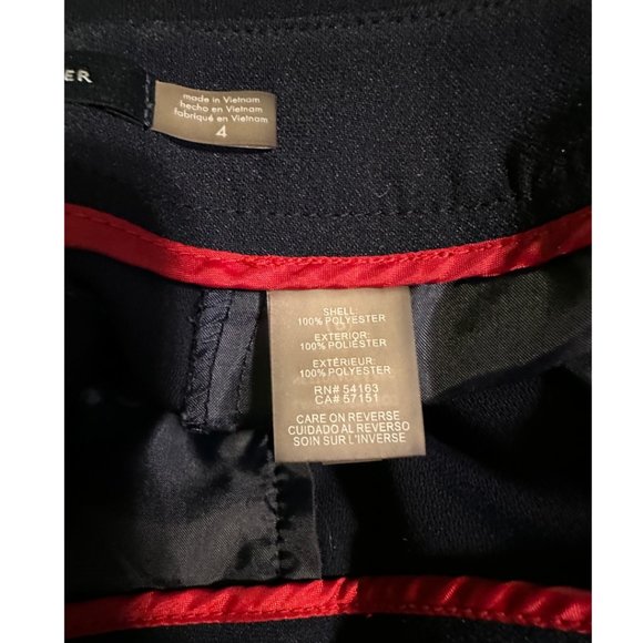Tommy Hilfiger Baggy Navy Slacks with Red White & Blue Tie Belt Size 4 - Picture 14 of 16